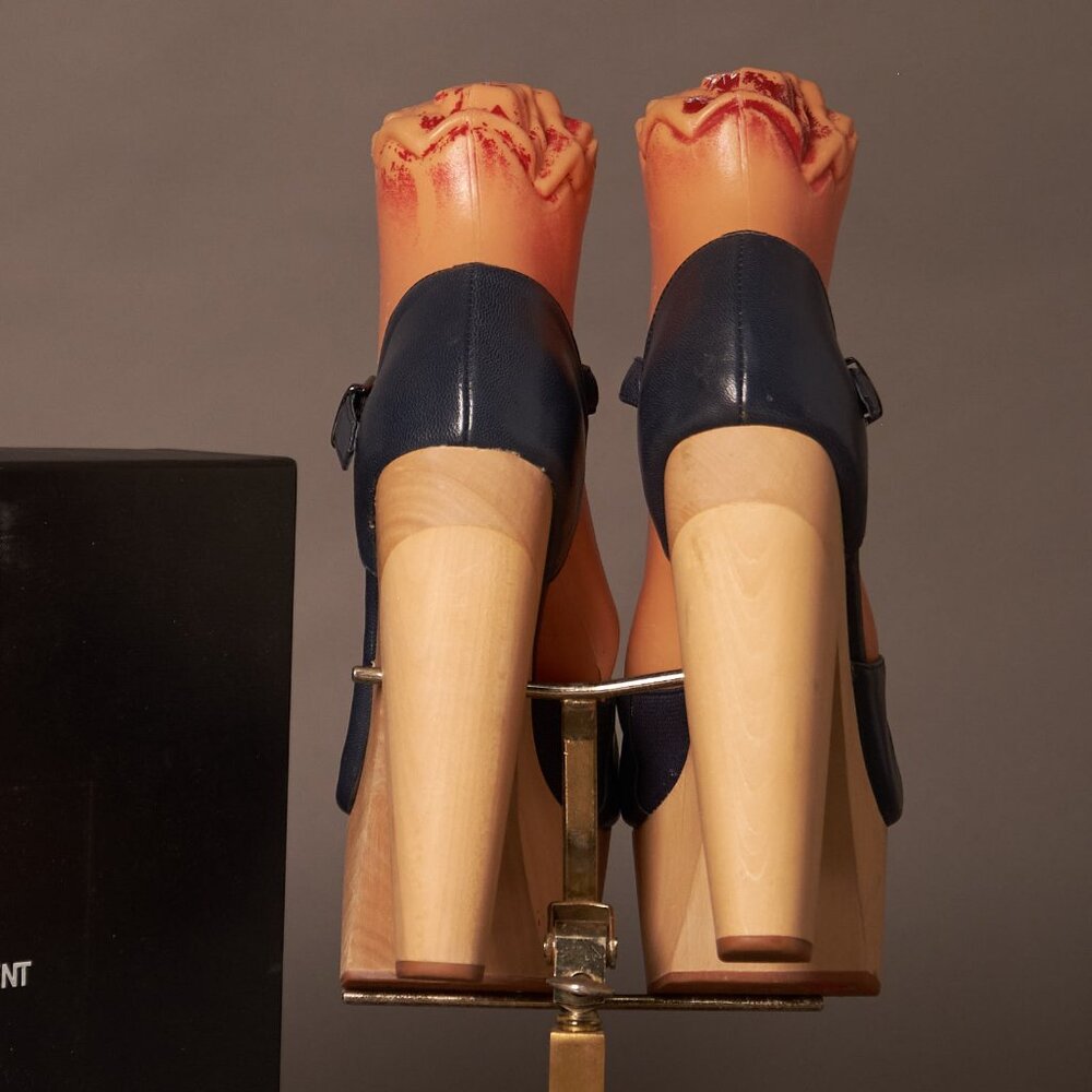 Chloe Sevigny for Opening Ceremony Leather D’Orsay Mary Janes Heels Platforms - Picture 5 of 12